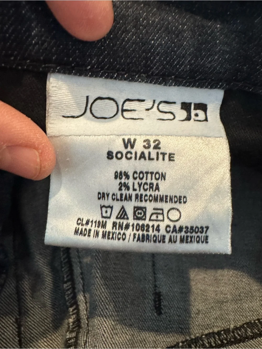 Joe's Jeans in a dark wash - Socialite style.